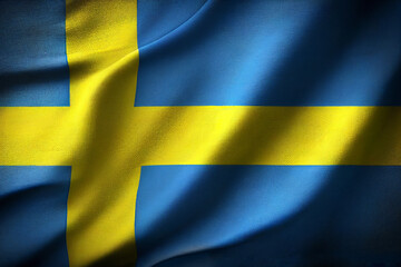 Sweden flag silk. AI Generated