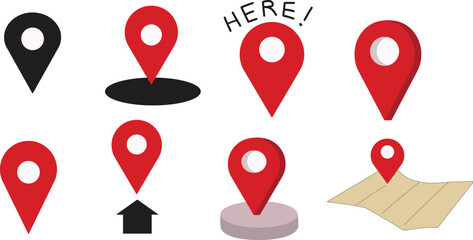 location icons set