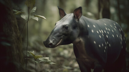 Fototapeta na wymiar Enchanting World of Tapirs. Generative AI