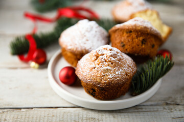 Festive homemade muffins with spices