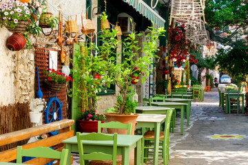 Fototapeta na wymiar street of an small greek village