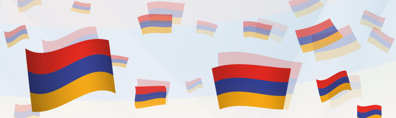 Armenia flag-themed abstract design on a banner. Abstract background design with National flags.