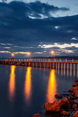 Obraz premium sunset over Lake Trasimeno, Lake Trasimeno, Perugia, Umbria, Italy, Western Europe, Europe