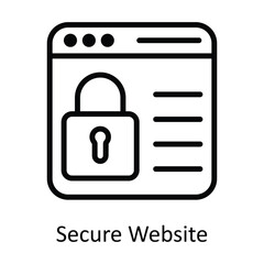 Secure Website Vector  outline Icon Design illustration. Cyber security  Symbol on White background EPS 10 File