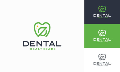Creative dental clinic logo vector. Dental Healthcare symbol icon with modern design style.