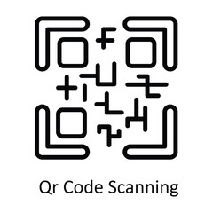 Qr Code Scanning Vector  outline Icon Design illustration. Cyber security  Symbol on White background EPS 10 File