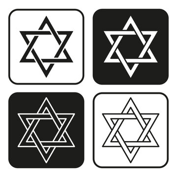 Star of David. Judaism sign. Vector illustration. stock image.