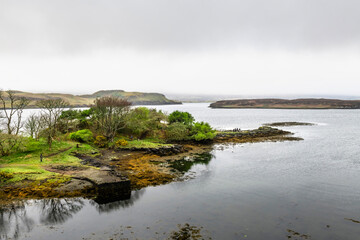 Stunning panorama, view of Scottish landscape, Highlands, Scotland, Isle of Sky