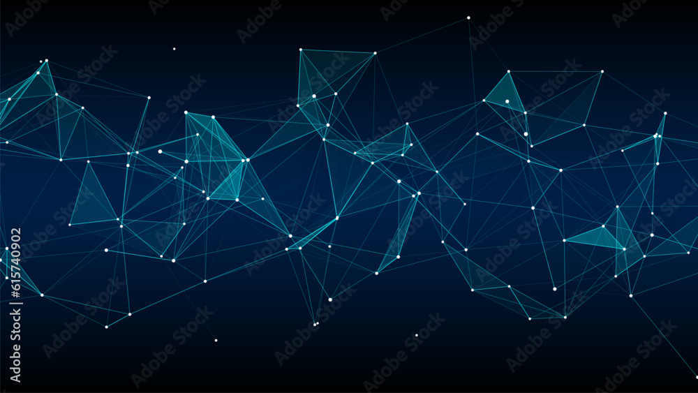 Poster business futuristic backdrop. network connection structure cyberspace with moving particles. abstrac