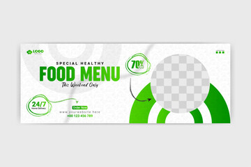 Food social media banner template. restaurant social media cover.