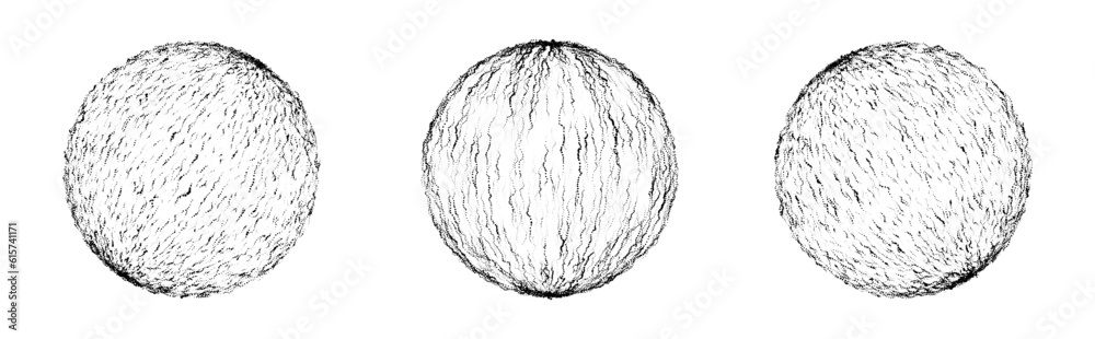 Poster Vector set sci-fi sphere with particles and lines. Concept network connection. Frame sphere. Abstract technology background.