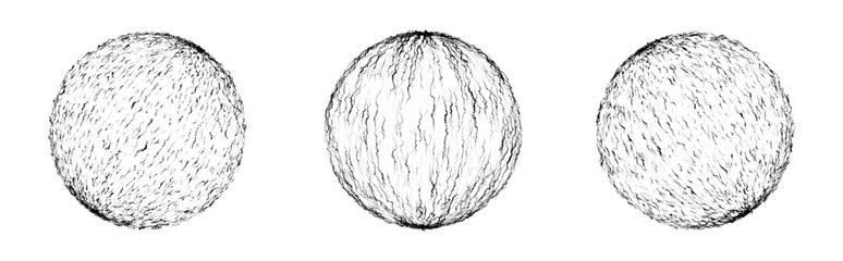 Vector set sci-fi sphere with particles and lines. Concept network connection. Frame sphere. Abstract technology background.