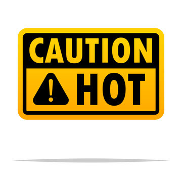 Caution hot sign vector isolated illustration