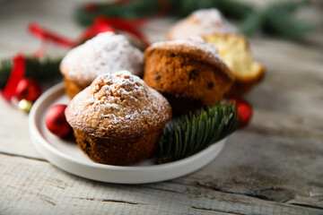 Festive homemade muffins with spices