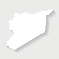 Simple white Syria map on gray background, vector