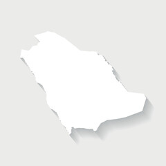 Simple white Saudi Arabia map on gray background, vector