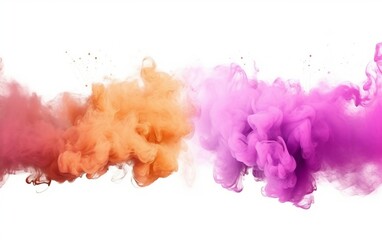 Colorful Smoke Bombs Pink Purple Orange. Generative AI