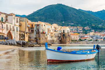 Fishing boat. Cefalu, Sicily, Italy