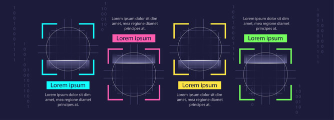 Authentication process infographic chart design template. Abstract infochart with copy space. Instructional graphics with 4 step sequence. Visual data presentation. Myriad Pro-Regular font used