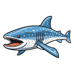 Curious Sea Adventurer: Enthralling 2D Illustration Showcasing a Cute Whale Shark