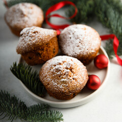 Festive homemade muffins with spices