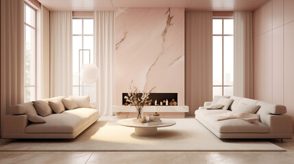 Fototapeta na wymiar Modern living room in neoclassical style