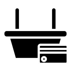 shopping basket glyph 