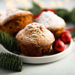 Festive homemade muffins with spices
