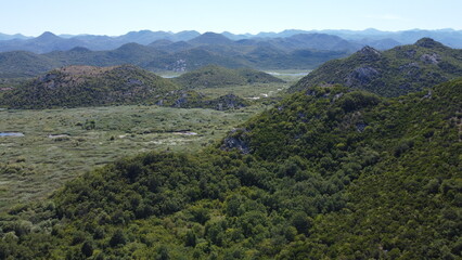 Fototapeta premium Skadar lake river bends, Montenegro
