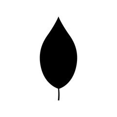 Black tree leaf vector illustration isolated on transparent background