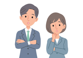 悩んでいるビジネスパーソン（男女）