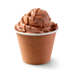 ice cream with chocolate in cup