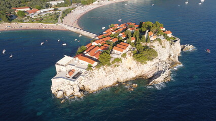 Sveti Stefan, Montenegro. Aerial view.