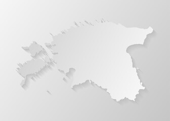 Minimal white map Estonia, template Europe country