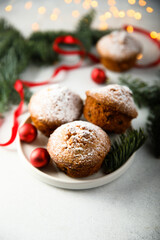 Fototapeta na wymiar Festive homemade muffins with spices