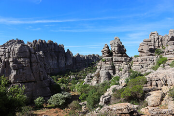 One of the most impressive karst landscapes in Europe, mountain range El Torcal de Antequera, Province Malaga, Spain