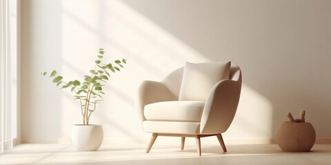 Comfortable armchair in a bright and comfortable room.