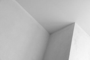 Abstract architecture background, white walls with corner and ceiling