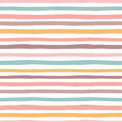 Autumn and fall stripes background vector. Fun colourful horizontal striped seamless pattern design. 