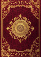 Ornate Gold Book Cover Design 5x7 inches Created with Generative AI Tools