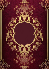 Ornate Gold Book Cover Design 5x7 inches Created with Generative AI Tools