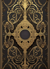 Ornate Gold Book Cover Design 5x7 inches Created with Generative AI Tools