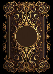 Ornate Gold Book Cover Design 5x7 inches Created with Generative AI Tools