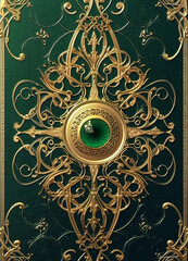 Ornate Gold Book Cover Design 5x7 inches Created with Generative AI Tools