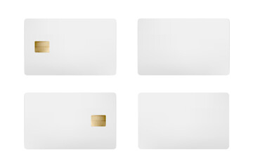 Credit card mockup, isolated template with chip Free Vector