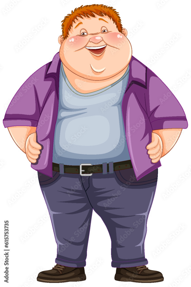 Wall mural fat male cartoon character