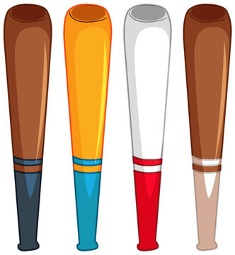 Baseball Bat in Different Colour Set
