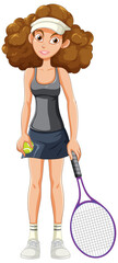 Female Tennis Player with Racket