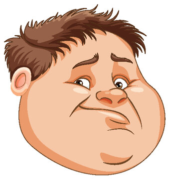 Face of fat boy cartoon