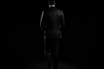 Fototapeta na wymiar Business professional. Handsome businessman in stylish modern suit on black background